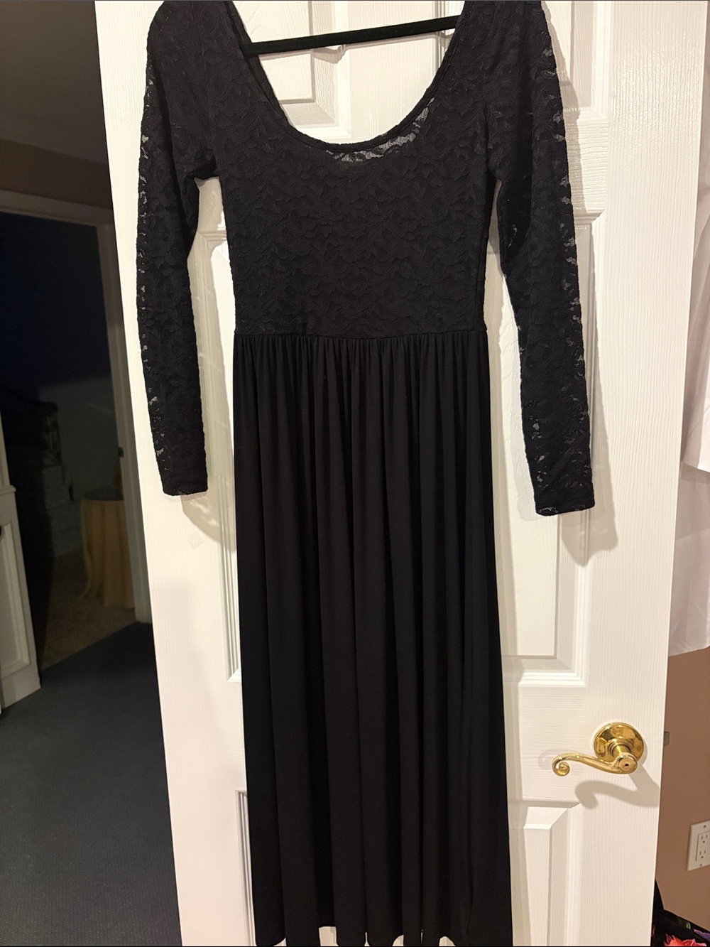 GAP Black Lace Top with Scoop Neck